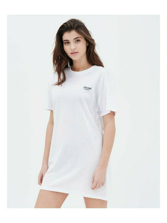 Basehit Καλοκαιρινό Mini T-shirt Φόρεμα Λευκό