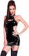 Chilirose Glänzendes Kleid Schwarz