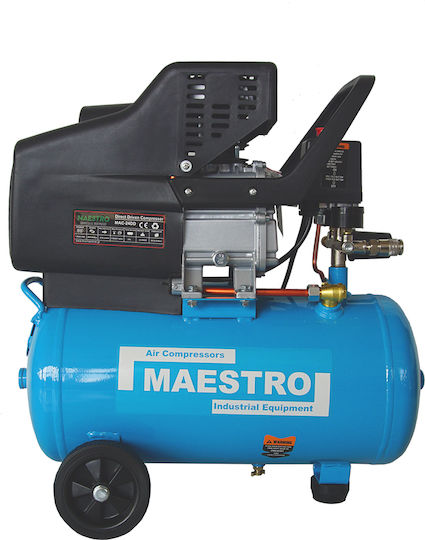 Maestro Single-Phase Air Compressors 96dB with Power 2.5hp and Airtank 24lt MAC-24DD