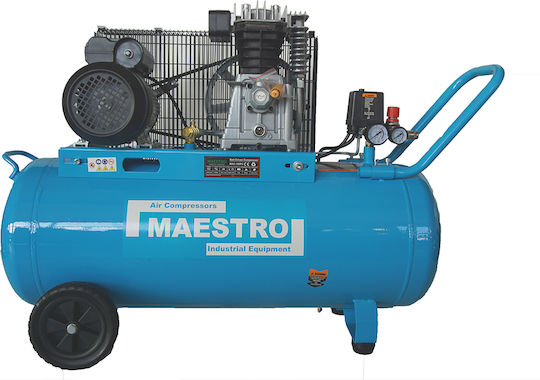 Maestro Trei faze Compresor de aer 96dB cu Putere 3hp și Rezervor de aer 100lt MAC-100PC