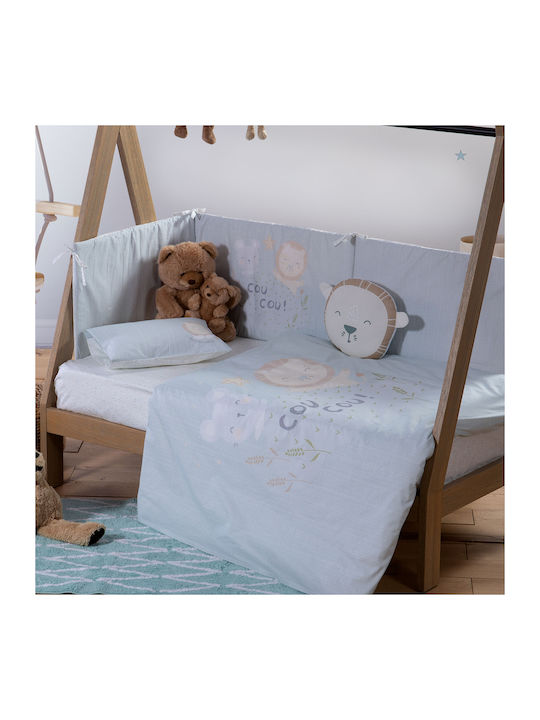 Nef-Nef Homeware Βρεφικό Κουβερλί Cuddling Lion 110x140cm Aqua
