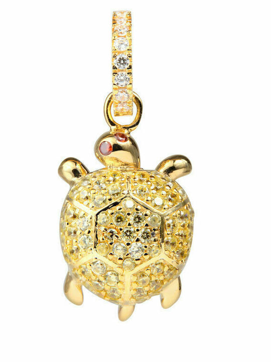 Lancaster Italia Animal Charm Made of Gold Plated Silver with Zircon