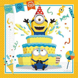 Party Napkins Minions Yellow 33x33cm. 20pcs