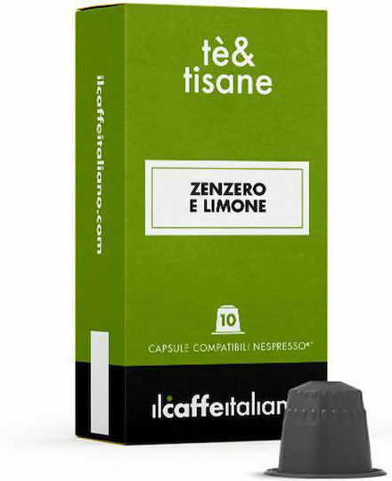 IL Caffe Italiano Kapseln Tee Ingwer mit Zitrone Ingwer mit Zitrone Kompatibel mit Maschine Nespresso 10Mützen