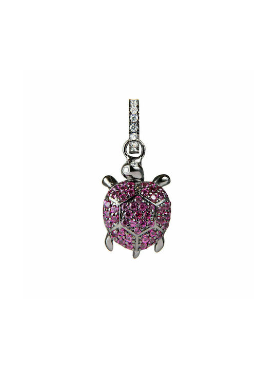 Lancaster Italia Charm from Pink Gold Plated Silver with Zircon