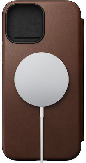 Nomad Rugged Rustic MagSafe Book Δερμάτινο 0.75mm Καφέ (iPhone 13 Pro)