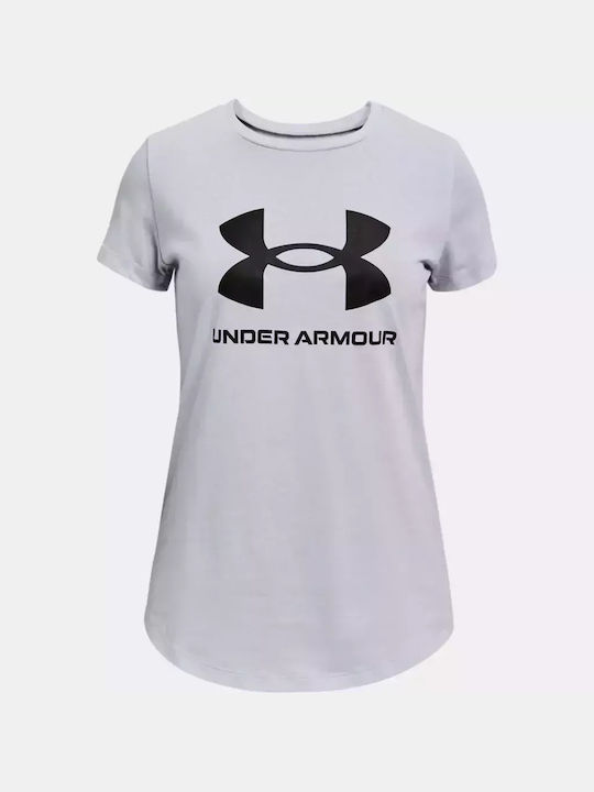 Under Armour Γυναικείο T-shirt Γκρι με Στάμπα