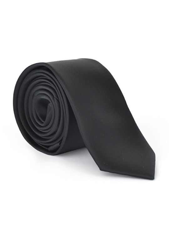 Venturi Men's Tie Synthetic Monochrome in Black Color