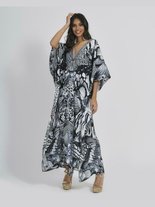 Ble Resort Collection Feminin Lung Caftan de Plajă Negru