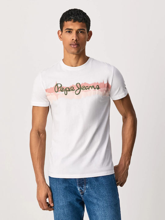 Pepe Jeans Ανδρικό T-shirt Λευκό με Λογότυπο