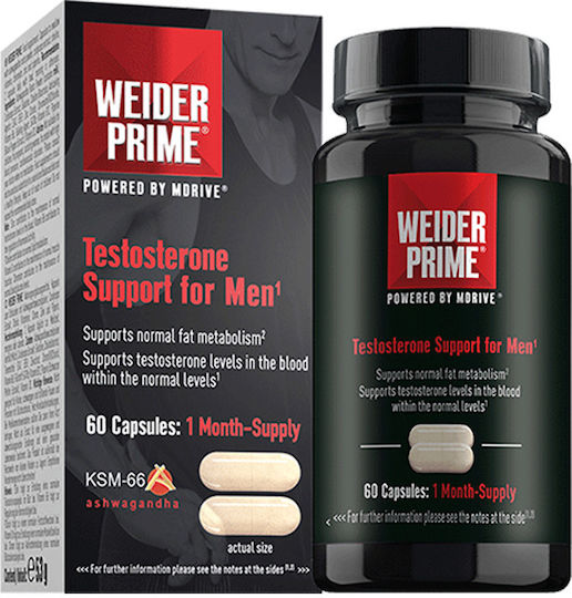 Weider Prime Testosterone Support Pentru Bărbați Supliment Pentru Libidou Și Susținerea Testosteronului 60 Capsule