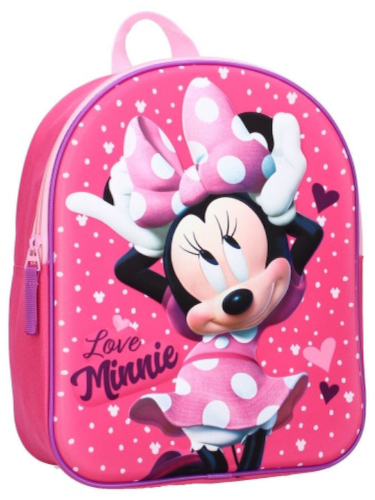 Vadobag Minnie Mouse 3D Σχολική Τσάντα Πλάτης Νηπιαγωγείου σε Ροζ χρώμα