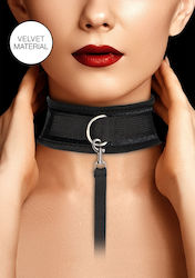 Shots Ouch Velvet Collar with Leash Collar in Black Color