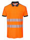 Portwest Work Polo Shirt Orange with Reflective Tapes