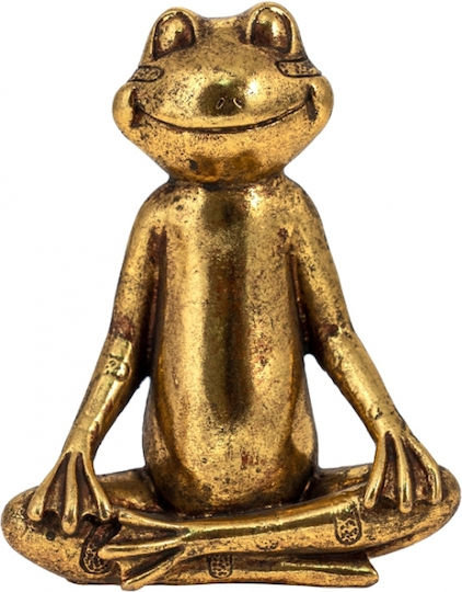 Zen Collection Dekorativer Frosch aus Polyresin in Gold 10x6x14cm 1Stück