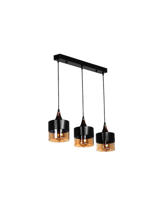 Pendant Light Three-Light for Socket E27 Black