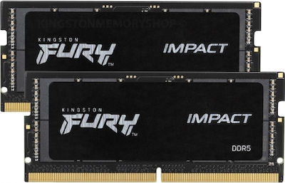 Kingston Fury Impact 64GB DDR5 RAM with 2 Modules (2x32GB) and 4800 Speed for Laptop