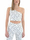Women's Athletic Crop Top White/black
