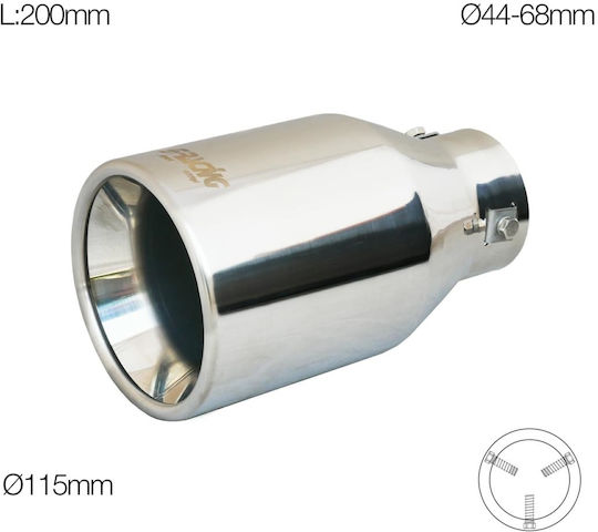 Simoni Racing Exhaust Muffler Universal Chrome 44-68mm (Length 200mm - Outer Diameter 115mm)