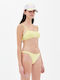 Set Bikini Sports Bra with Removable Padding and Brazil Bottom Yellow