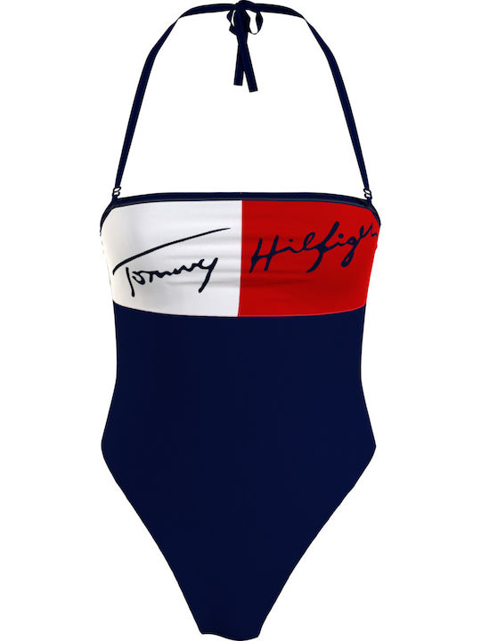 One Piece Swimsuit with Removable Padding Navy Blue