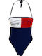 One Piece Swimsuit with Removable Padding Navy Blue