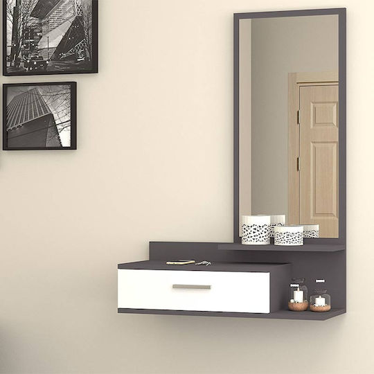 Joy Entry Furniture with Mirror Grey / White 80x35x116cm