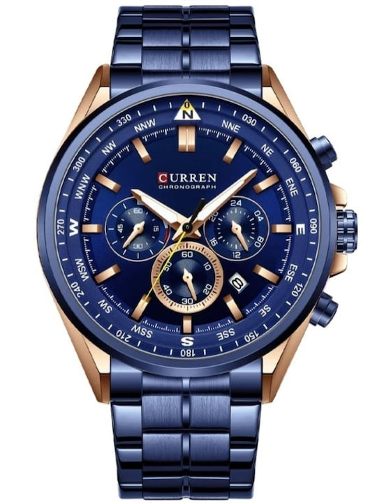 Curren Ανδρικό Ρολόι 48mm Χρονογράφος Μπαταρίας...