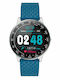 DAS.4 SP01 Stainless Steel 46mm Smartwatch με Παλμογράφο (Μπλε)