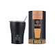 Estia Coffee Mug Save The Aegean Recyclable Glass Thermos Stainless Steel BPA Free 350ml Midnight Black with Straw