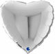 Balloon Foil Jumbo Valentine's Day Heart Silver 55.8cm