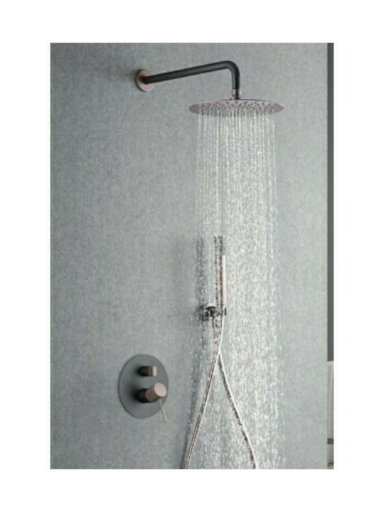Imex Line Built-In Showerhead Set with 2 Exits Silver