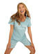 Harmony Summer Women's Pyjama Set Cotton Green