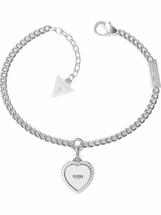 Guess Fine Heart Γυναικείο Βραχιόλι Αλυσίδα με σχέδιο Καρδιά από Ατσάλι
