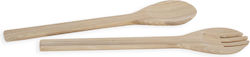 Nef-Nef Homeware Bamboo Serving Utensil Set Beige Casta 2pcs