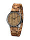 Bewell Hebe Zebra Γυναικείο Ρολόι 41mm Μπαταρίας με Καφέ Ξύλινο Μπρασελέ