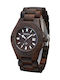 Bewell Eros Women's Watch with Brown Wooden Bracelet