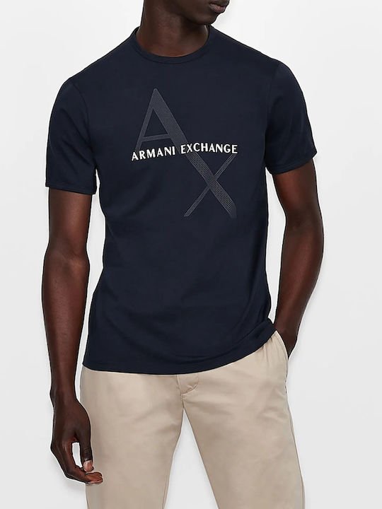 Armani Exchange Men's T-Shirt with Logo Navy Blue