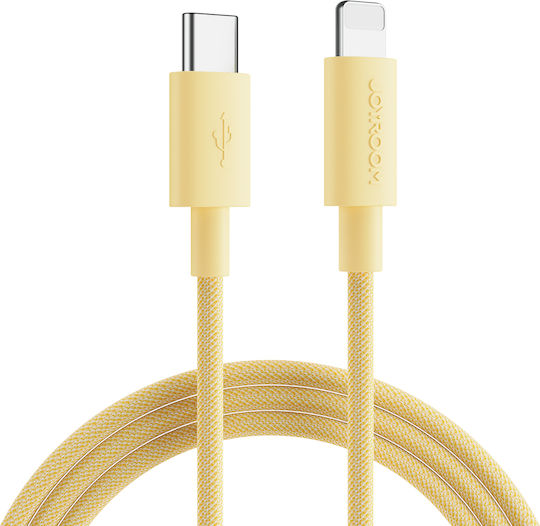 Joyroom S-1024M13 Braided USB-C to Lightning Cable 20W Yellow 1m