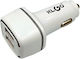 KLGO TC-08 Car Charger with Fast Charging Ports 2xUSB-A White Color