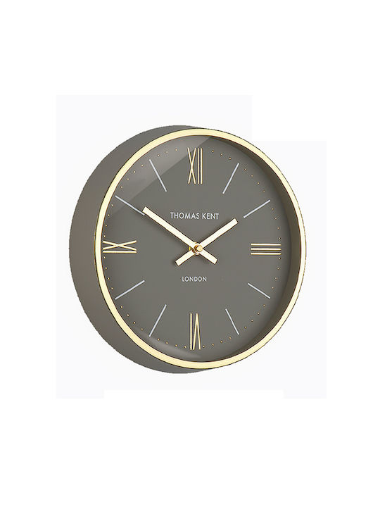 Zaros Hampton Ρολόι Τοίχου Μεταλλικό Καφέ/ Χρυσό 25cm