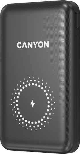Canyon PB-1001 MagSafe Power Bank 10000mAh 18W με Θύρα USB-A και Θύρα USB-C Power Delivery / Quick Charge 3.0 Μαύρο