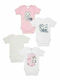 Minerva Baby Bodysuit Underwear Set Short-Sleeved Multicolour 4pcs