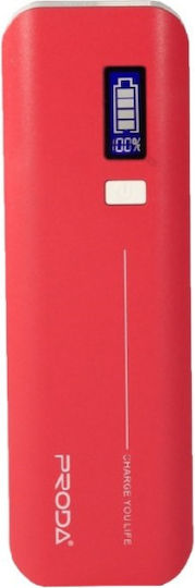 Remax Proda V6i Power Bank 10000mAh cu 2 Porturi USB-A Roșu