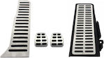 Car Pedal Set for Seat / Skoda / VW Aluminum Silver 4pcs