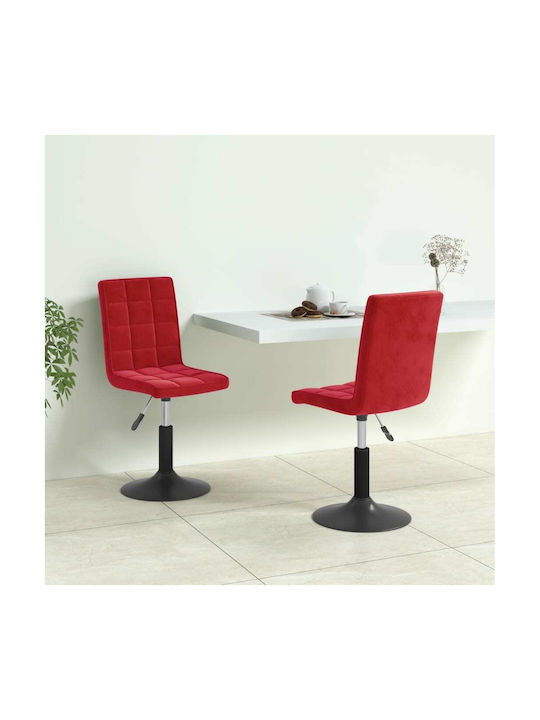 Hocker Bar mit Rückenlehne & Höhenverstellbar Bordeaux 2Stück 40x52x102.5-124.5cm