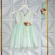 Piccolino Francy Mint Set De Haine De Botez Pentru Fete Cu Accesorii Pentru Păr Și Rochie Din Tulle 2 Bucăți