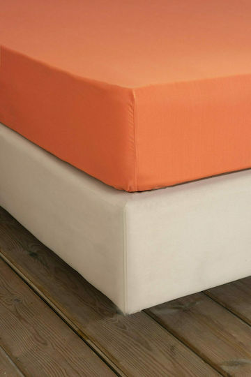 Nima Чаршаф Единично с Ластик 100x200+32см. Unicolors Vivid Coral