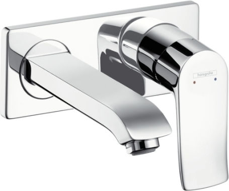 Hansgrohe Metris Set Mixer & Gură Îngropată pentru Lavabo 1 Ieșire Argintiu