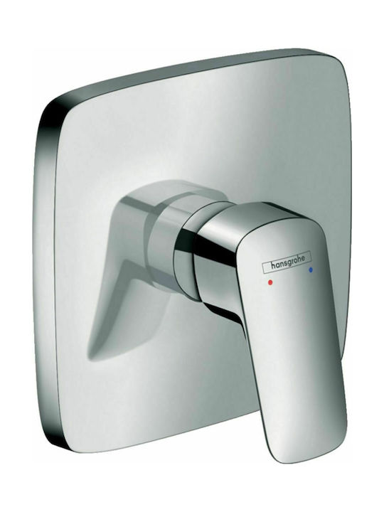 Hansgrohe Logis Μίκτης Μπαταρίας Εντοιχισμού Ντουζιέρας 1 Εξόδου Chrome